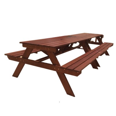 Bộ bàn ghế đôi bằng gỗ ngoài trời cao cấp