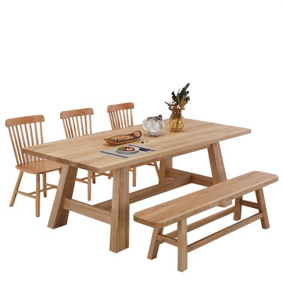 Bộ bàn ghế gỗ phòng bếp đơn giản kiểu Mỹ