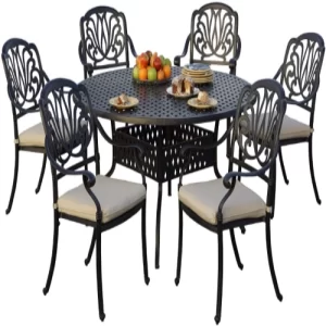 ban 6 ghế tròn nhôm đúc 1 1