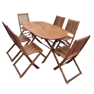 ban ghe go ngoai troi