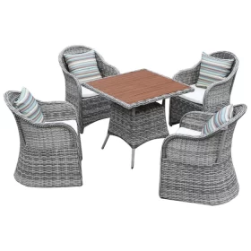 Bộ bàn ghế cafe nhựa giả mây | Shomes