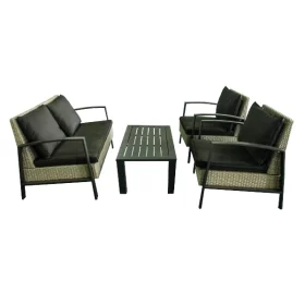 SOFA NHỰA GIẢ MÂY MÀU NÂU SÁNG KHUNG NHÔM SƠN TĨNH ĐIỆN | Shomes