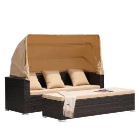 Bộ sofa nhựa giả mây có mái che | Shomes