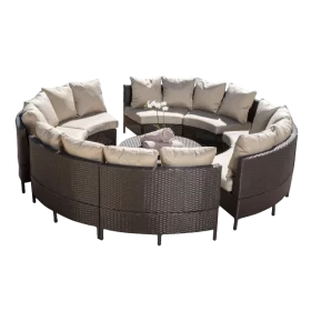 BỘ SOFA NGOÀI TRỜI LỚN HÌNH TRÒN SANG TRỌNG | Shomes