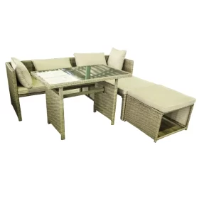 BỘ SOFA HÌNH CHỮ L MÀU NÂU XÁM THIẾT KẾ ĐƠN GIẢN NHỎ GỌN | Shomes