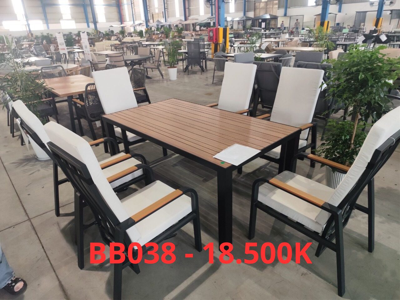 bb038 18 500k - BỘ BÀN GHẾ ĂN KHUNG NHÔM - BB038