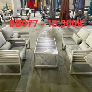 BỘ SOFA KHUNG NHÔM SƠN TĨNH ĐIỆN NGOÀI TRỜI - BB077