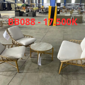 BỘ BÀN GHẾ SOFA NHỰA MÂY NGOÀI TRỜI - BB088