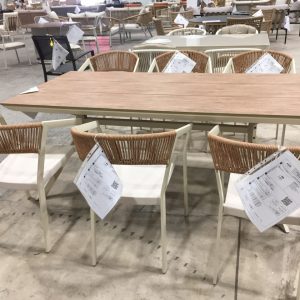 BỘ BÀN GHẾ ĂN NGOÀI TRỜI KHUNG NHÔM ĐAN MÂY - 26BB01