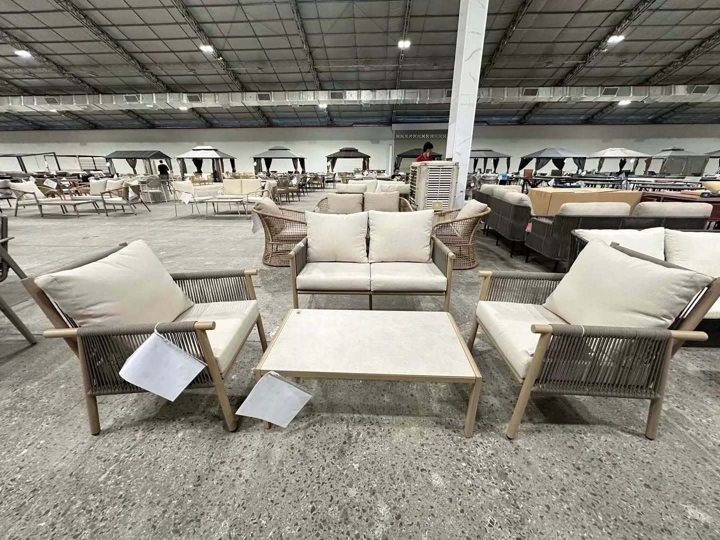 Bộ Sofa Ngoài Trời Nhôm Đan Dây 4 Món
