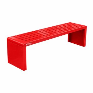 Ghế băng bằng thép màu đỏ dài 1.2m