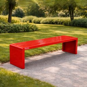 Ghế băng bằng thép màu đỏ dài 1.8m