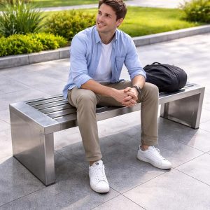 Ghế băng dài inox 1m2 - góc 1