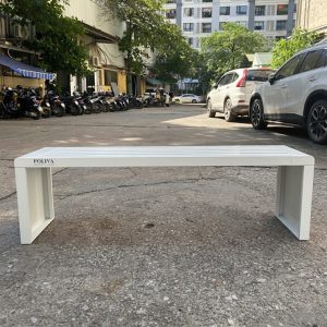 Ghế băng không tựa màu trắng dài 1m5 - góc 1