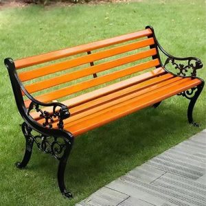 Ghế công viên có tựa gỗ nhựa đầu hổ 120 cm - góc 1