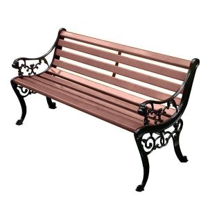 Ghế công viên giả gỗ đầu hổ 1m5 màu nâu đậm