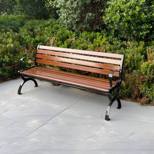 Ghế công viên giả gỗ có tựa lưng 1m2 - góc 1