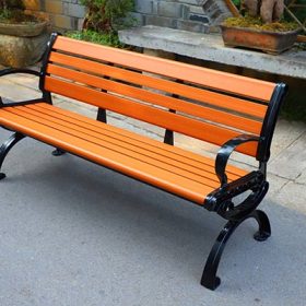 Ghế công viên gỗ nhựa dài 1,8 mét có tựa - góc 1