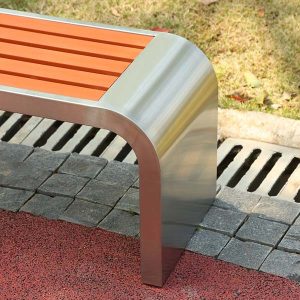 Ghế công viên inox không tựa gỗ nhựa 150 cm - góc 1