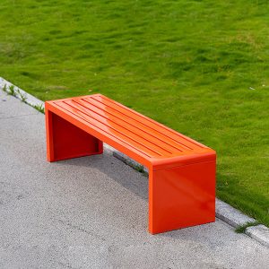 Ghế công viên không tựa màu cam dài 1m2 - góc 1