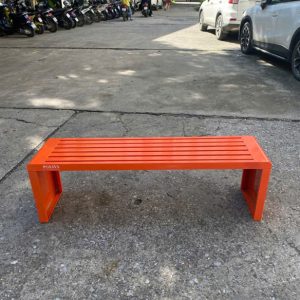Ghế công viên không tựa màu cam dài 1m5 - góc 1