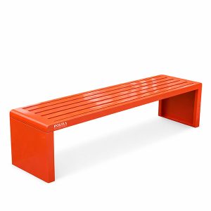 Ghế công viên không tựa màu cam dài 1m8 - góc 1