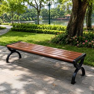 Ghế công viên không tựa màu nâu đậm 180 cm