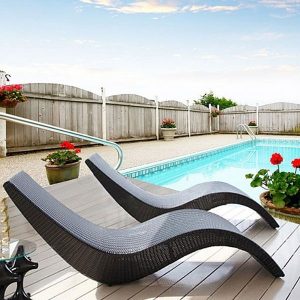 Ghế hồ bơi nhựa giả mây