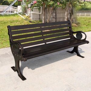 Ghế nhôm đúc công viên tay ghế hình cá heo 120cm - góc 1