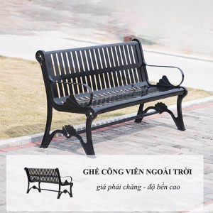 Ghế sắt ngoài trời 1m2 - góc 1