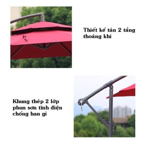 Ô lệch tâm tròn tán rộng 3 mét nhiều màu - Shomes