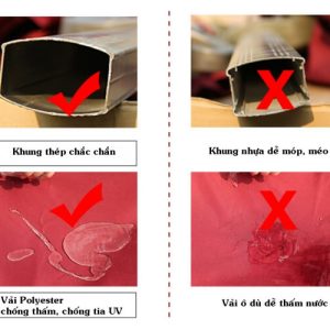 Ô dù lệch tâm vuông cao cấp 3 mét màu kaki - Shomes