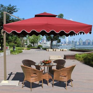 Ô dù bãi biển lệch tâm vuông 3m xoay 360 độ - góc 1