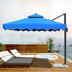 Ô dù lệch tâm vuông cao cấp 3 mét màu xanh