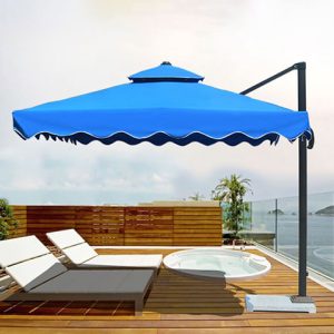 Ô dù lệch tâm vuông cao cấp 3 mét màu xanh