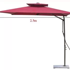 Ô lệch tâm vuông 2,5m màu đỏ, dù che nắng ngoài trời loại lớn - góc 1