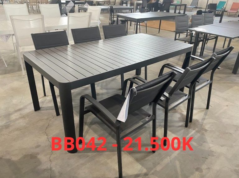 Bộ Bàn Ghế Ăn BB042 – Ghế Lưới Textilene Hiện Đại, Bền Bỉ Shomes
