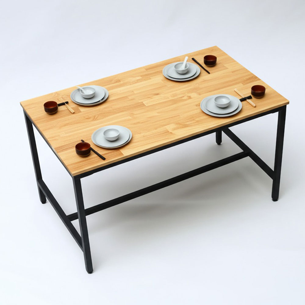 Bàn ăn 120x70cm gỗ cao su chân sắt sơn tĩnh điện Bàn ăn 120x70cm gỗ cao su chân sắt sơn tĩnh điện - hình 5
