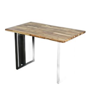 Bàn ăn 120x70cm gỗ tràm chân sắt hộp