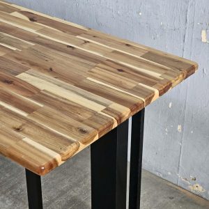 Bàn ăn 120x70cm gỗ tràm chân sắt hộp - hình 1
