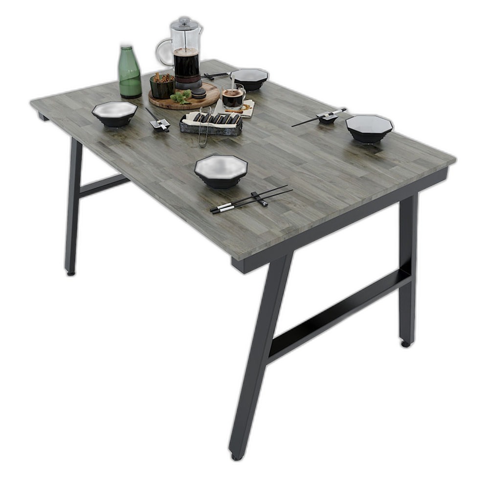 Bàn ăn 120x80cm gỗ cao su chân sắt chữ A Bàn ăn 120x80cm gỗ cao su chân sắt chữ A