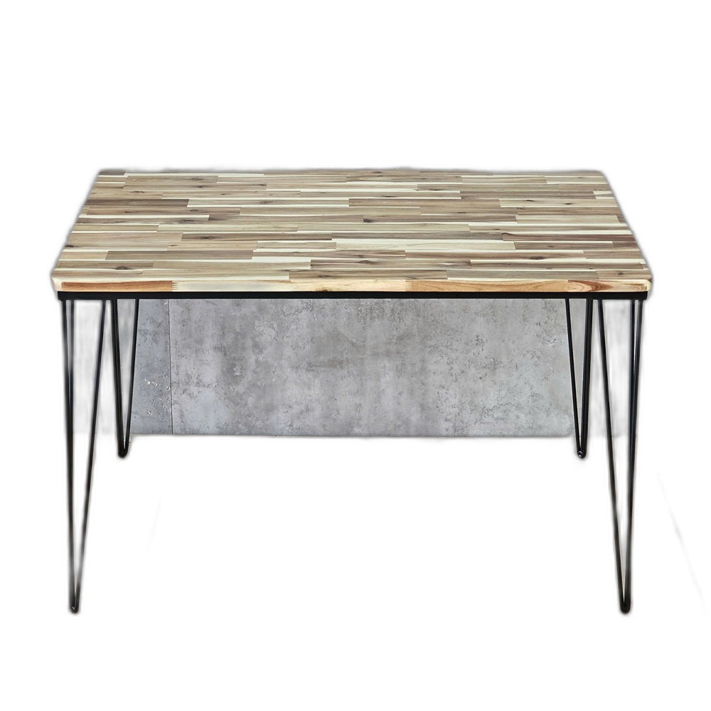 Bàn ăn 120x80cm gỗ tràm chân sắt Bàn ăn 120x80cm gỗ tràm chân sắt