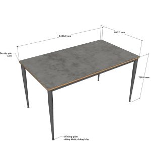 Bàn ăn 140cm gỗ Plywood chân sắt vuốt côn lắp ráp - hình 1