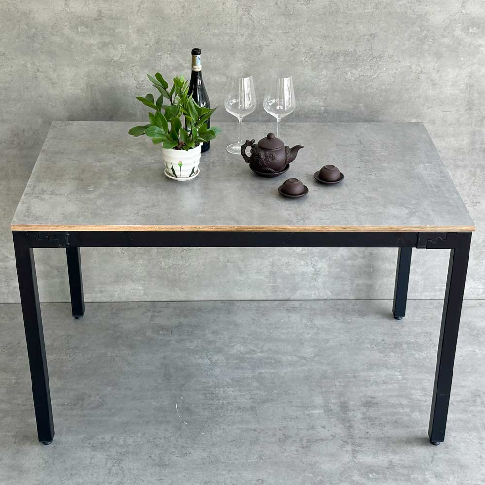 Bàn ăn 140x70cm gỗ Plywood phủ melamin chân sắt lắp ráp Bàn ăn 140x70cm gỗ Plywood phủ melamin chân sắt lắp ráp - hình 2
