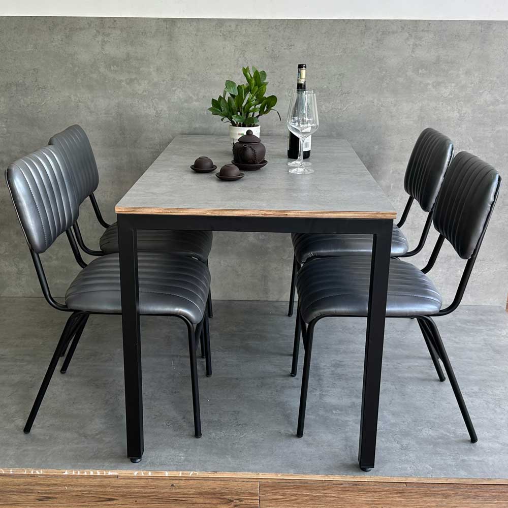 Bàn ăn 140x70cm gỗ Plywood phủ melamin chân sắt lắp ráp Bàn ăn 140x70cm gỗ Plywood phủ melamin chân sắt lắp ráp - hình 5