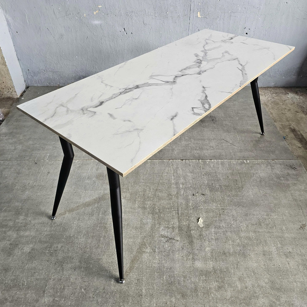 Bàn ăn 160x80cm plywood vân đá chân sắt hệ CONE Bàn ăn 160x80cm plywood vân đá chân sắt hệ CONE - hình 5