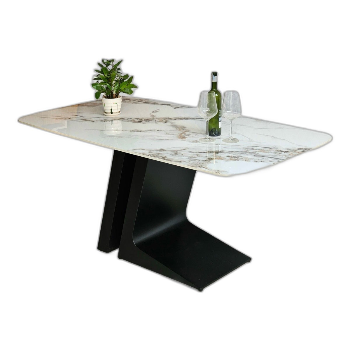 Bàn ăn 160x90cm mặt đá ceramic cao cấp chân sắt Bàn ăn 160x90cm mặt đá ceramic cao cấp chân sắt