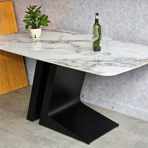 Bàn ăn 160x90cm mặt đá ceramic cao cấp chân sắt - hình 1