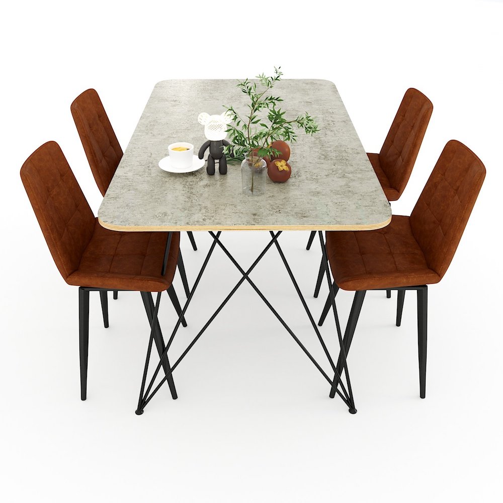 Bàn ăn ARES 02 gỗ Plywood chân sắt sơn tĩnh điện Bàn ăn ARES 02 gỗ Plywood chân sắt sơn tĩnh điện - hình 2