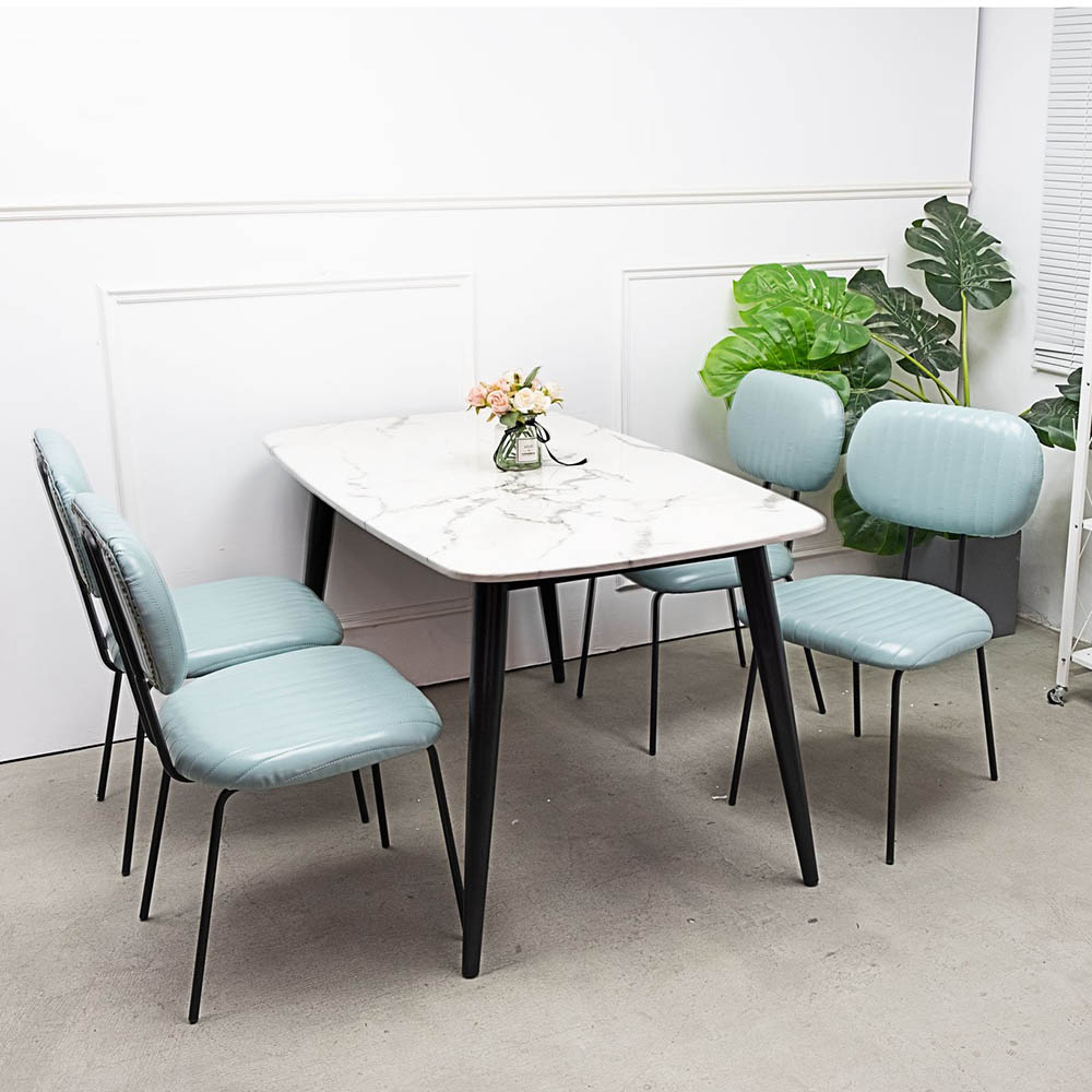 Bàn ăn Aster 140x80cm chân sắt mặt đá cẩm thạch Bàn ăn Aster 140x80cm chân sắt mặt đá cẩm thạch - hình 3